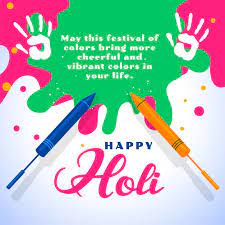 Wishing you and your family a very bright,colourful and joyful holi. Free Vector Happy Holi Wishes Card With Color Splashes Card