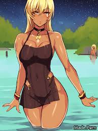 Porn image of hentai 18 lake night blonde tanned skin fully clothed created  by AI