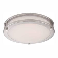 I installed this in a hunter brand ceiling fan/light fixture in my master bedroom. Hampton Bay Flaxmere 11 8 In Brushed Nickel Led Flush Mount Ceiling Light With Frosted White Glass Shade Hb1023c 35 The Home Depot