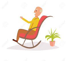 He has sideburns, a pipe and a fat belly. Old Man Rocking In A Rocking Chair Vector Cartoon On Isolated Royalty Free Cliparts Vectors And Stock Illustration Image 94996740