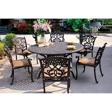 Round outdoor dining sets : Darlee Santa Monica Cast Aluminum 7 Piece 60 In Round Patio Dining Set Patio Dining Set Modern Patio Furniture Dining Set