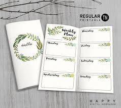 Printable Mtn Insert Regular Undated Weekly Insert Midori Weekly Insert Weekly Traveler S Notebook Insert Green Leaves Bullet Journal Ideas Pages Bullet Journal Aesthetic Bullet Journal Inspiration