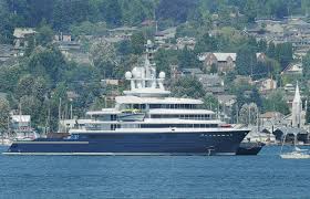 The super yacht M-Y Luna, owned by Russian billionaire and Chelsea Football  Club owner Roman Abramovich, sits moored in Burrard Inlet off North  Vancouver on Thursday. The 115-metre yacht is one of