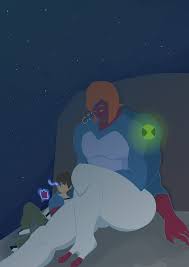 Sleepy Four-Arms Gwen watching Ben study his new magic book : rBen10