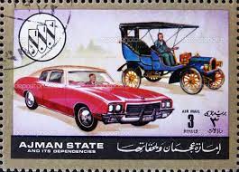 Ajman Stamp 1972 Chevrolet Then Now Marki Pochtovaya Marka Avtomobil