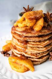 Vegan Apple Cinnamon Pancakes The Delicious Plate Recipe Yummy Pancake Recipe Apple Cinnamon Pancakes Tasty Pancakes