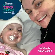 Méabh got to go home to Limerick after a 12-week stay in Children's Health  Ireland at Temple Street. She could not yet sit up or walk independently  after her cranioplasty, but Méabh's