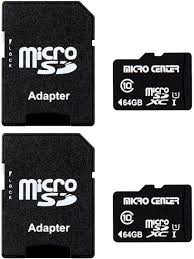 Maybe you would like to learn more about one of these? Amazon Com Micro Center 64gb Class 10 Microsdxc Flash Memory Card With Adapter For Mobile Device Storage Phone Tablet Drone Full Hd Video Recording 80mb S Uhs I C10 U1 2 Pack Computers