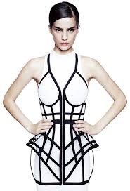 Sculptural Fashion Contoured Cage Dress With Graphic Lines Chromat Innovative Fashion Fashion