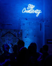 Bombay Sapphire S Zestful Mission To Stir Creativity Arrives In Athens Yatzer Bombay Sapphire Neon Light Art Blue Lightning
