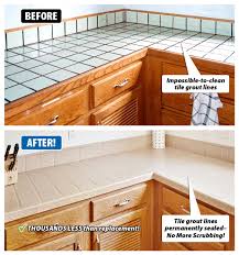 Are Your Tile Countertops Dated And Worn Grout Hard To Clean Do You Like The Shape Of Your Til Tile Countertops Tile Countertops Diy Tile Countertops Kitchen