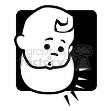 Black And White Baby With A Bib Clipart 371409 Graphics Factory