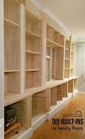 Family Room Built In Installing The Top Or Header Built In Shelves Living Room Bookshelves Diy Built In Wall Shelves