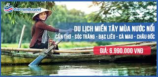 Chiếc xuồng máy lượn vòng vèo trên sông rạch, giữa rừng đước bạt ngàn. Du Lá»‹ch Miá»n Tay Mua NÆ°á»›c Ná»•i Bay Vietnam Airlines Vietrend Travel