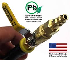 The compressor body is made with steel for strength and has an upgraded shroud and console cover to protect its vital components. Winterize Sprinkler Systems And Outdoor Faucets Air Compressor Quick Connect Plug To Female Garden Hose Faucet Blow Out Adapter With Shut Off Valve Lead Free Brass Pricepulse