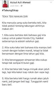 Beli minyak kasturi online berkualitas dengan harga murah terbaru 2021 di tokopedia! Kewangan Graduan On Twitter Tabungsikap Azizul Azli Ahmad Teka Teki Makan Diri