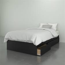 Upgrade your kid's bedroom with a modern twin size headboard. Nexera Avenue Black 3 Drawer 76 In X 41 13 In Twin Size Bed 373906 Rona