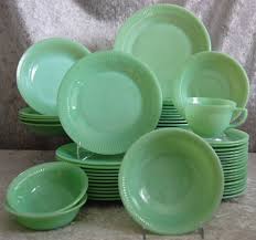 Fire king dinnerware, bakeware, and other dishware was often given as a premium in bags of flour or given away at gas. Fire King Jane Ray Jadeite Dinnerware 70 Pc Set 1385 Removed Green Milk Glass Fire King Green Glassware