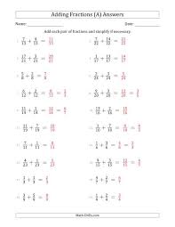 The key element when we add fractions is that they must be like fractions. Adding Fractions With Like Denominators Simple Fraction Sums A