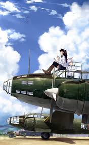 Girly air force (ガーリー・エアフォース gārī ea fōsu) is a japanese light novel series written by kōji natsumi and illustrated by asagi tōsaka. Wallpaper Long Hair White Hair Anime Girls Sky Vehicle Clouds Airplane Stockings Kantai Collection Black Hair Skirt Military Aircraft Uniform Admiral Kancolle Biplane Air Force Flight Aviation Atmosphere Of Earth Fighter