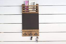 Using local and reclaimed wood is extremely important to us. Vertical Home Command Center Chalkboard Mail Holder And Key Etsy Mail And Key Holder Home Command Center Key Hooks