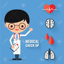 Medical Check Up With Man Doctor Characters And Icons Set Ad Man Check Medical Doctor Set Membaca Buku Buku Membaca