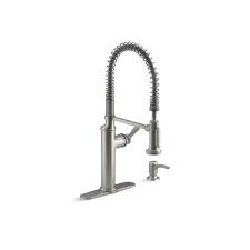 Choosing the best kitchen faucet can be rather complicated. Kohler Sous Pro Style Single Handle Pull Down Sprayer Kitchen Faucet In Vibrant Stainless K R10651 Sd Vs The Home Depot