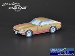 Datsun 240z Paper Model By Dave Winfield Dave S Card Creations C Www Cutandfold Info Vehiculos Artesanias Escuela