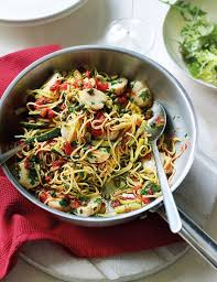 Taglierini With Scallops Courgettes Tomatoes And Capers Just Interesting As I Had No Idea What A Taglierini Or A C Main Course Recipes Recipes Clean Recipes