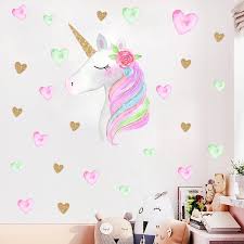 Today's wishes for unicorns will be wishes for narwhals tomorrow, and then wishes for all the glam, graphics and glitter later, and then wishes for black after that — all of which trades out well. Ins Unicorn Hearts Wall Stickers For Kids Room Baby Girls Rooms Bedroom Decor Cute Cartoon Animal Wallpaper Kids Room Decoration Wall Stickers Aliexpress