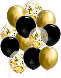 This wide selection of black balloons includes foil and latex balloons in a variety of shapes, sizes and patterns to let you create a custom party theme. Amazon Com 50 Pcs 12 Inches Black And Gold Balloons Gold Confetti Balloons Black And Gold Metallic Chrome Latex Balloons For Birthday Party Decorations Graduation Balloon Garland Arch Kit Home Kitchen