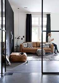 High Black White Cognac Boerderij Woonkamers Thuisdecoratie Binnenhuisarchitect