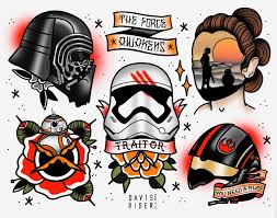 Force Awakens Tattoo Flash Sheet Framed Art Print By Davis Rider Vector Black Medium Gallery 20x26 Tattoo Flash Sheet Davis Rider Star Wars Tattoo Sleeve