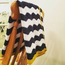 Black And White Chevron Crochet Blanket Navy White And Mustard Wavy Ripple Crochet Baby Blanket Crochet Blanket Chevron Crochet Blanket Boy Baby Boy Crochet Blanket