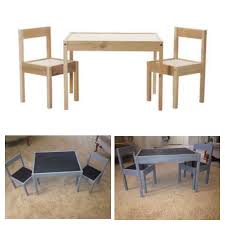 Latt Children S Table And 2 Chairs Ikea Hack I I Bought This For My Stepson With The Kura Bed From Ikea I Painted Them Both A Childrens Table Ikea Kura Bed