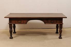 4.5 out of 5 stars. Large Brazilian Peroba Wood Executive Desk With Robustly Carved Baluster Legs For Sale At 1stdibs