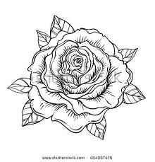 Blackwork Tattoo Flash Rose Flower Highly Detailed Vector Illustration Isolated On White Tattoo Design Mystic S Blackwork Tattoo Tattoos Rose Tattoo Design