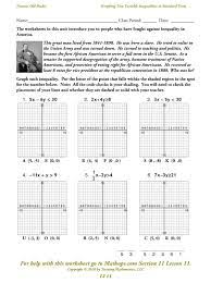 Two Variable Inequalities In Standard Form Free Puzzle Worksheets Like Pizazz Graphing Inequalities Graphing Linear Equations Linear Inequalities