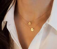 Minimalist Initial Necklace Personalized Circle Necklace Etsy Fashion Statement Necklaces Velvet Choker Necklaces Gold Coin Necklace