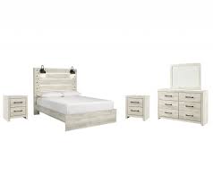 Large scaled dark colored handles. Cambeck Queen Panel Bed With Mirrored Dresser And 2 Nightstands B192 B1 B4 92 2 Bedroom Sets Price Busters Furniture