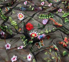 Check spelling or type a new query. Amazon Com Embroidery Mesh Fabric Black Sheer Chic Floral Butterfly Pattern 59 05 Width Craft By The Yard