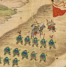 steel cotton close up from a qing painting showing tigermen historical artwork chinese artwork chinese art