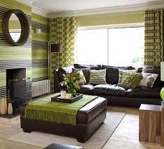 Olive Green Wall Color For Living Room With The Green Brown Upolstery Ice Blue Piping For A M Brown Living Room Living Room Green Brown And Green Living Room