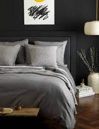 July extra 25% off use: Black Bedroom Idea Design Modern Grey Bed Sheet Decor Decoration Grey Linen Bedding Home Decor Bedroom Grey Bedding