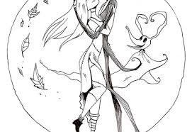 Jack and sally coloring pages. How To Draw Jack Skellington And Sally