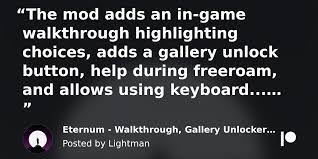 Eternum - Walkthrough, Gallery Unlocker Mod [0.3 Bugfixed] | Patreon