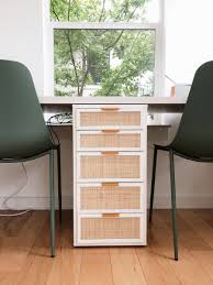 If you've been following along with my my previous desk had limited counter space and was too small for my long legs. Ikea Hack Alex Drawers With Cane Ikea Alex Desk Modern Home Office Desk Ikea Alex Drawers