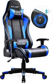 Best Seller Gtracing Gaming Chair Bluetooth Speakers Music Video Game Chair Audio Patented Design Heavy Duty Ergonomic Office Computer Desk Chair Gt890m Blue In 2020 Computer Desk Chair Gaming Chair Desk Chair