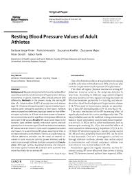 Pdf Resting Blood Pressure Values Of Adult Athletes