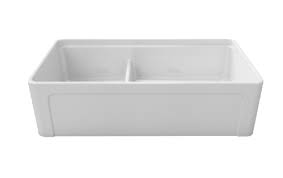 white fireclay double bowl farmhouse